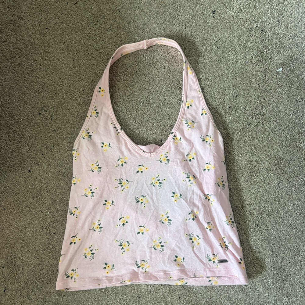 Hollister Light Pink Floral Tank Top